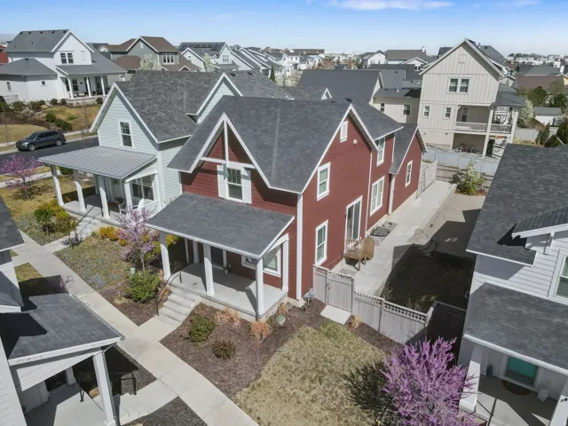 Aerial view of residential area