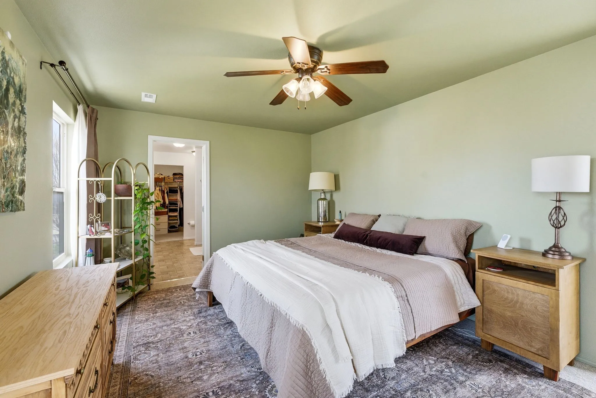 Bedroom with a ceiling fan