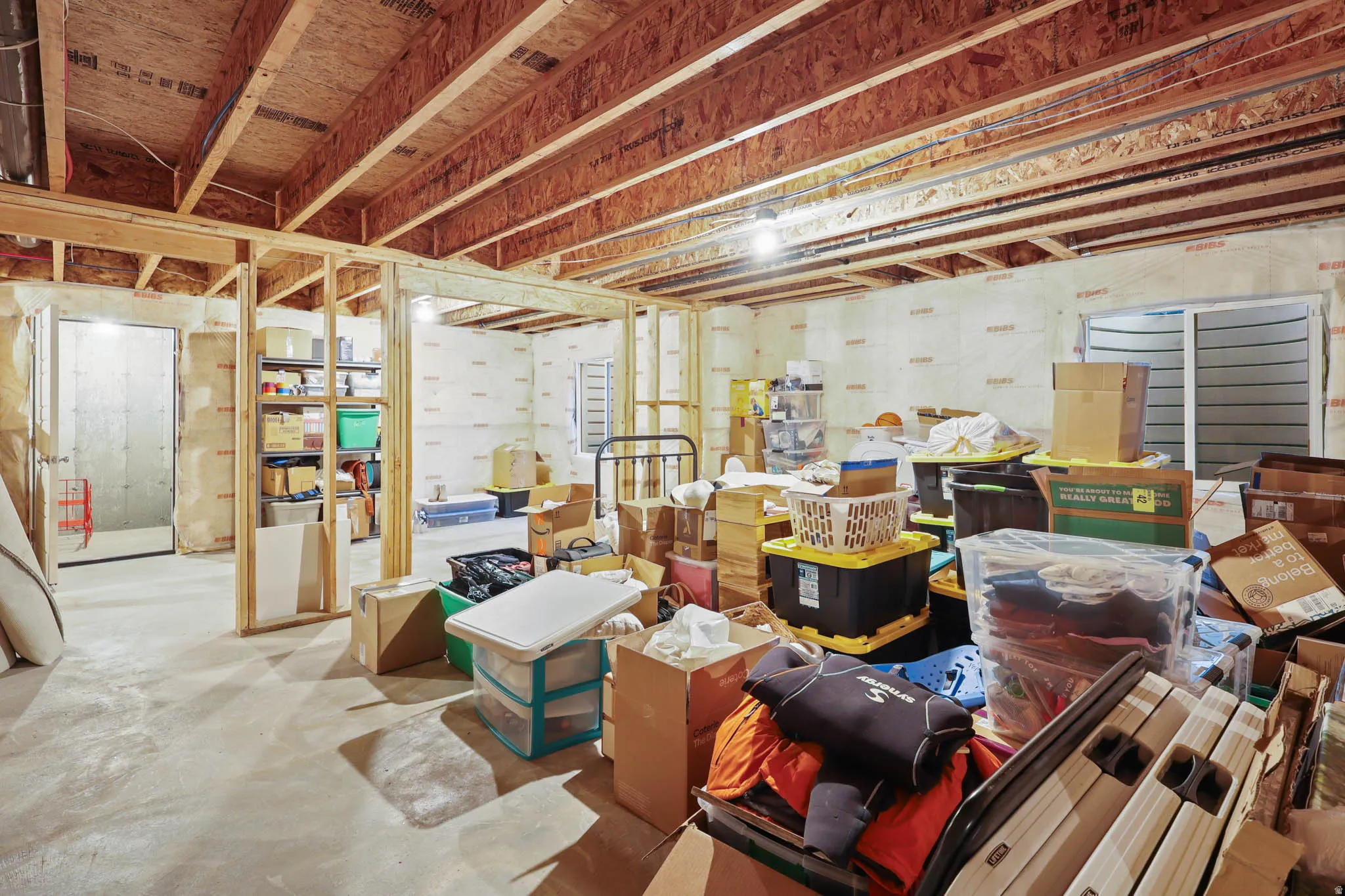 View of unfinished basement