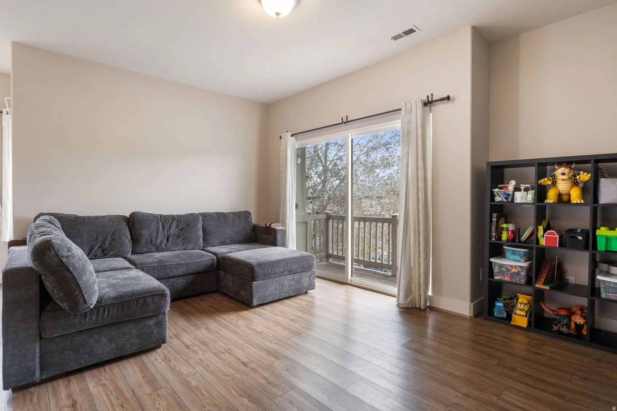 Living area featuring wood finished floors