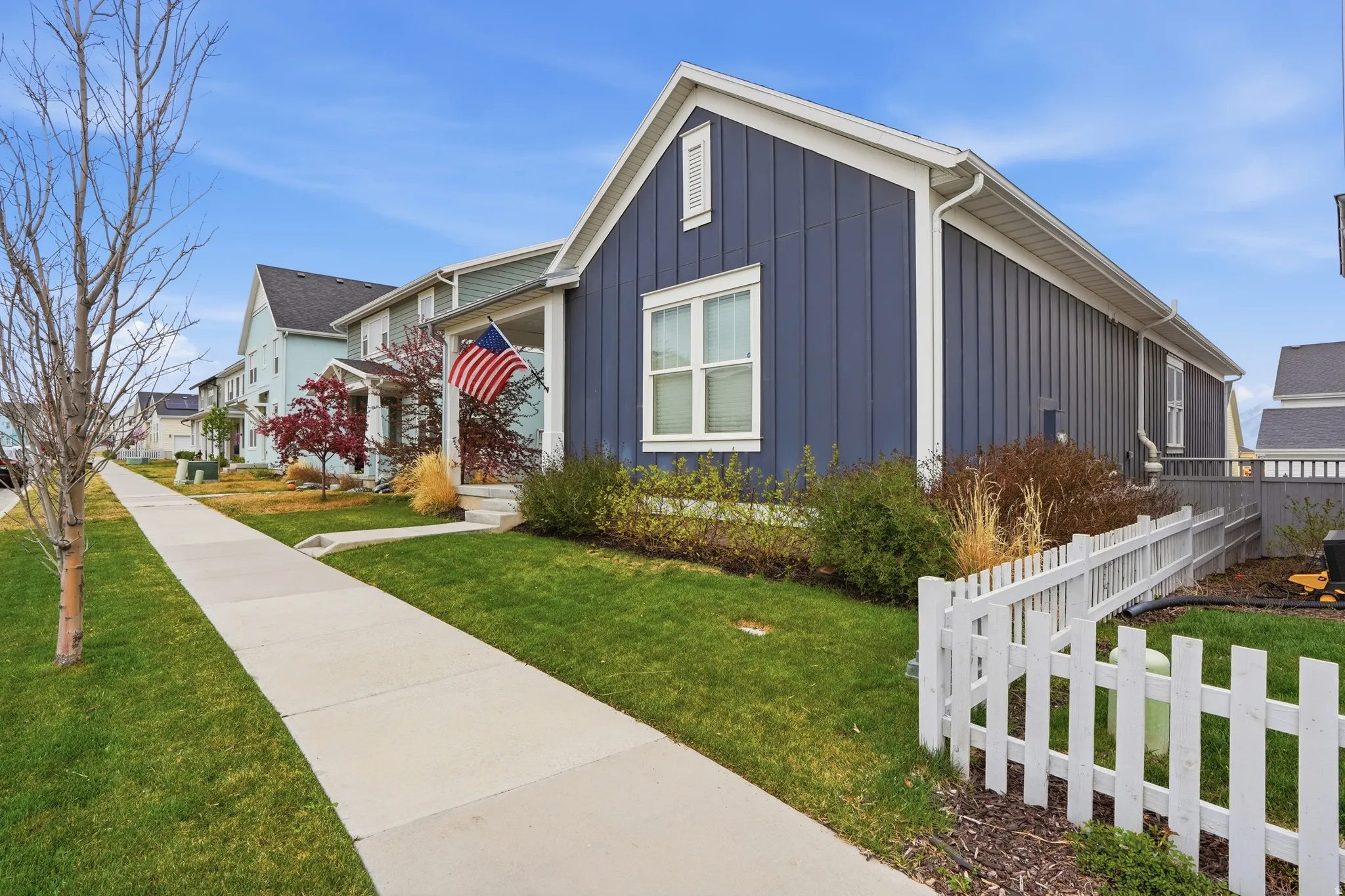 View of front facade featuring board and batten siding