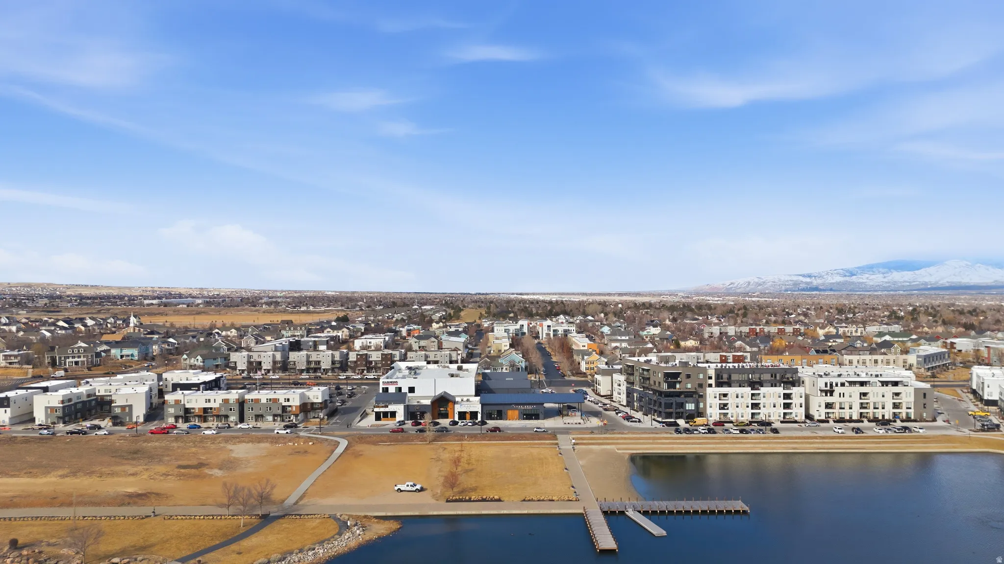 Bird's eye view of a large body of water