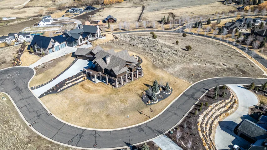 Aerial view of residential area