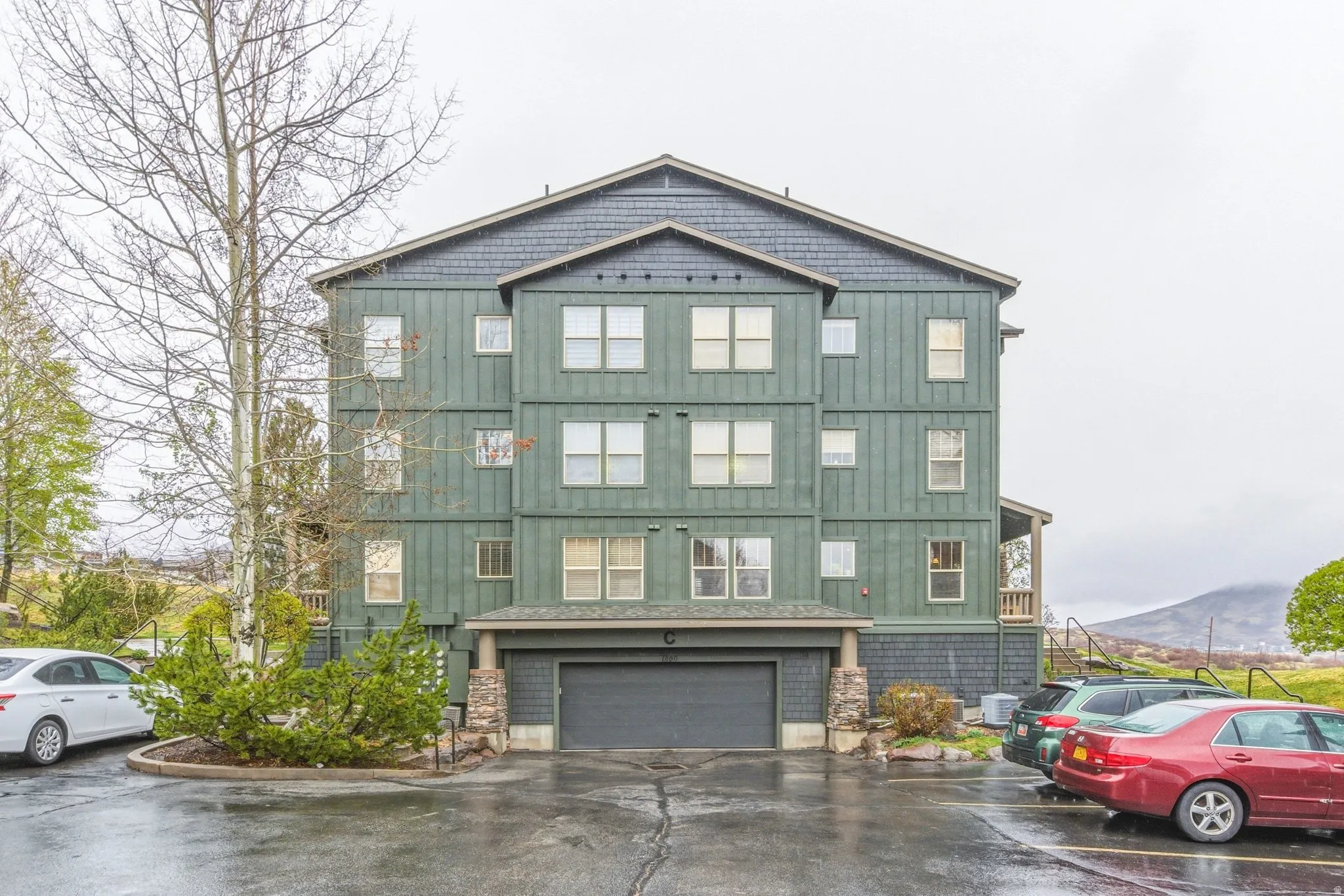View of front of property featuring board and batten siding