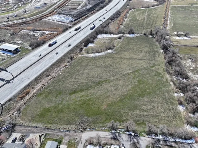 Aerial overview of property's location with rural landscape
