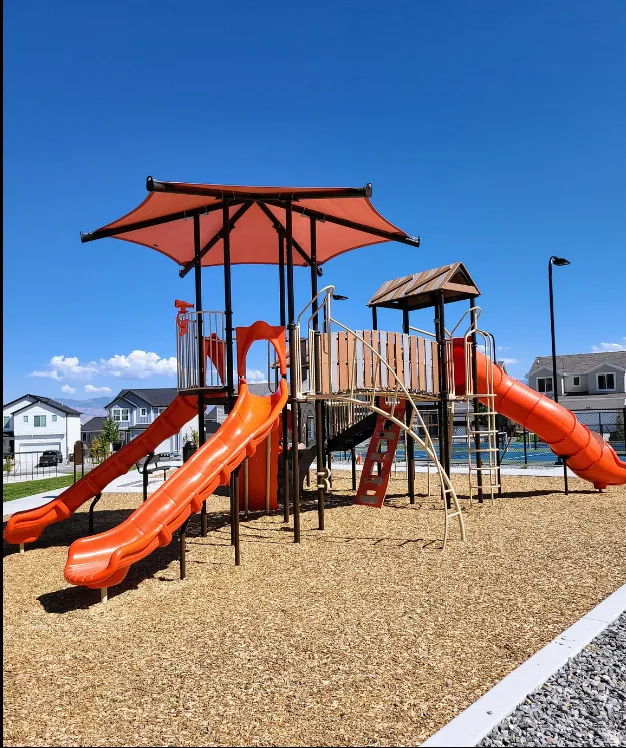Community play area featuring a residential view