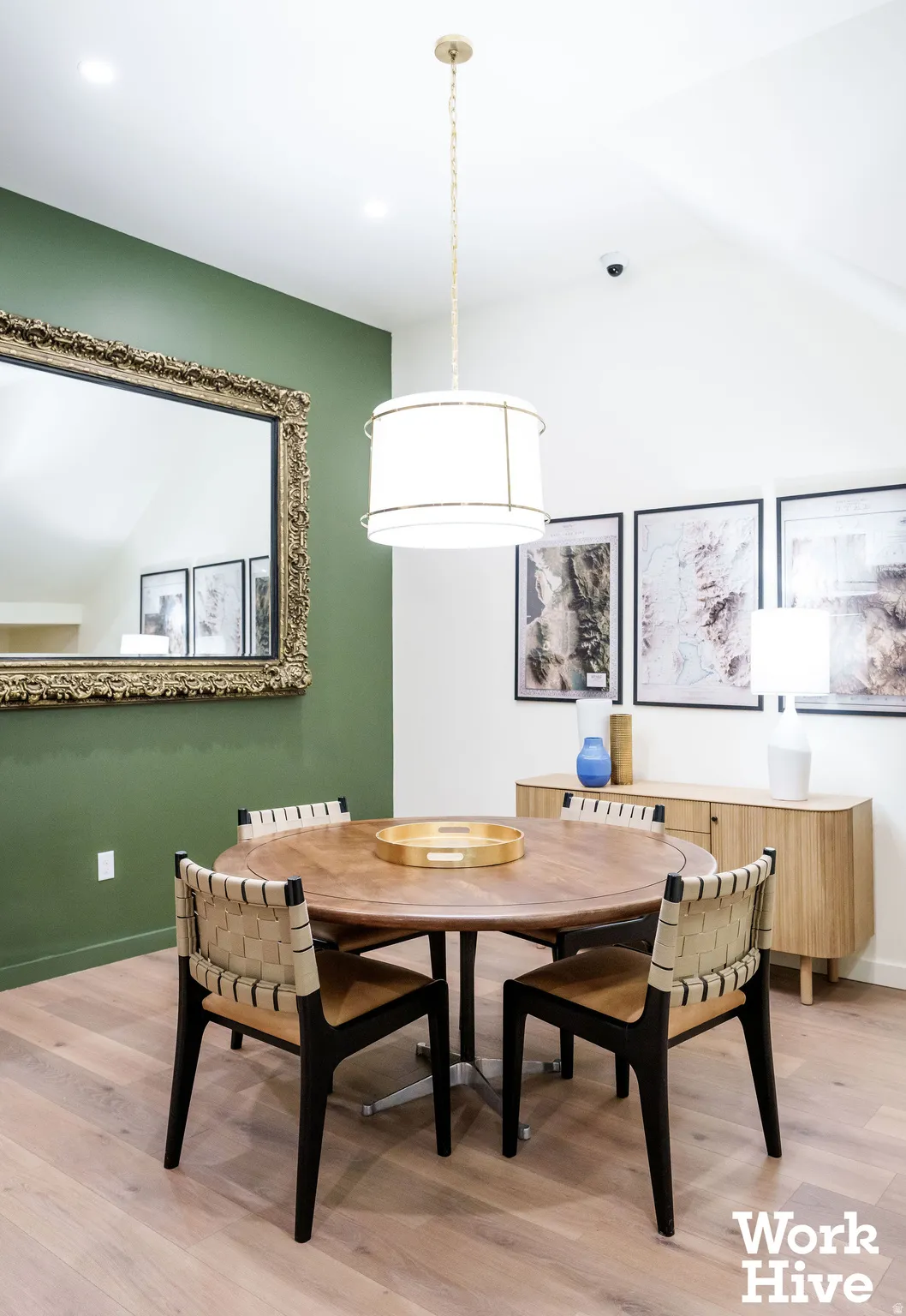 Dining area featuring light wood-style floors