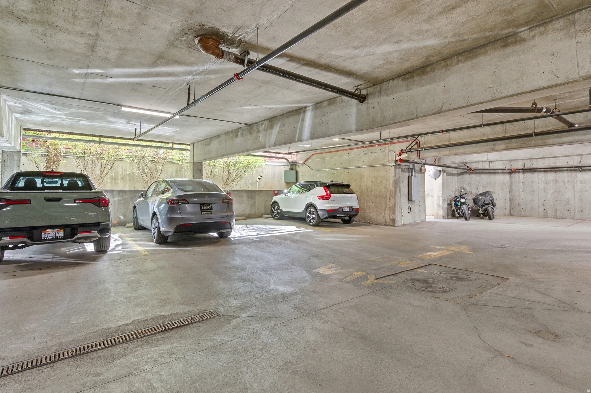 Garage with a parking deck