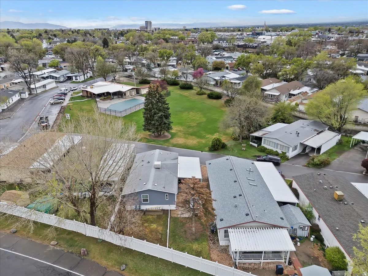 Aerial view of residential area