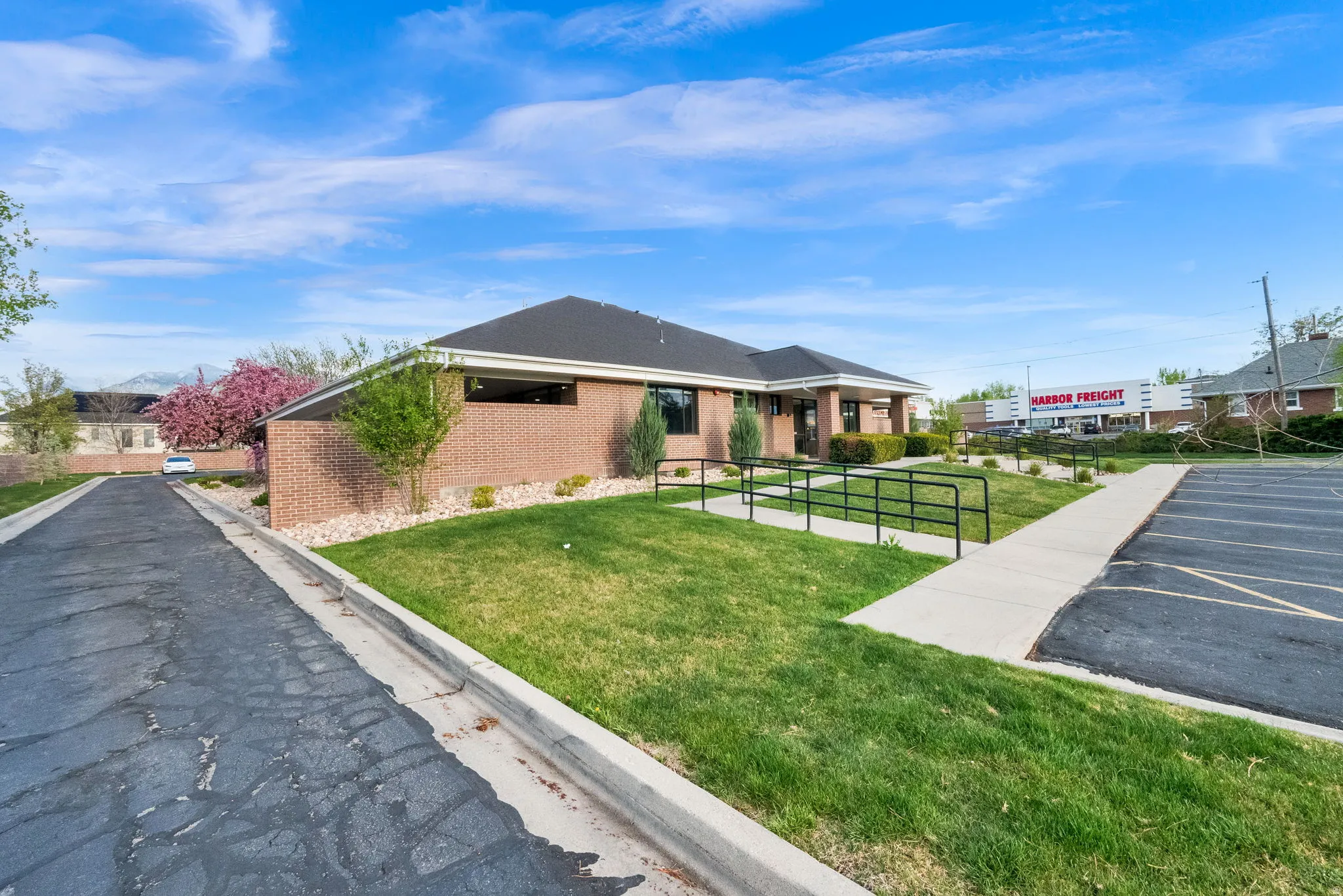 View of front of property featuring brick siding