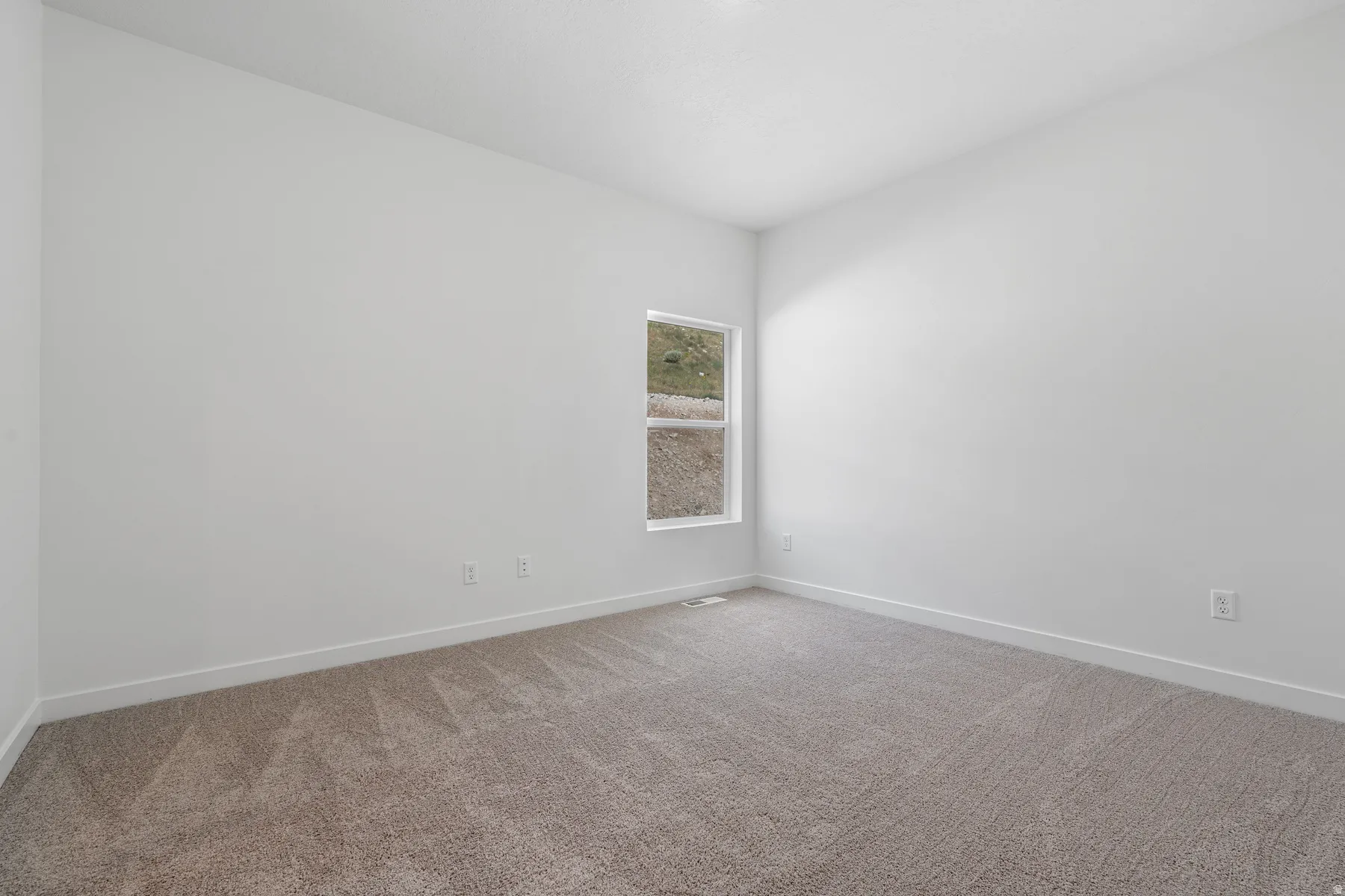 Unfurnished room featuring carpet floors and baseboards