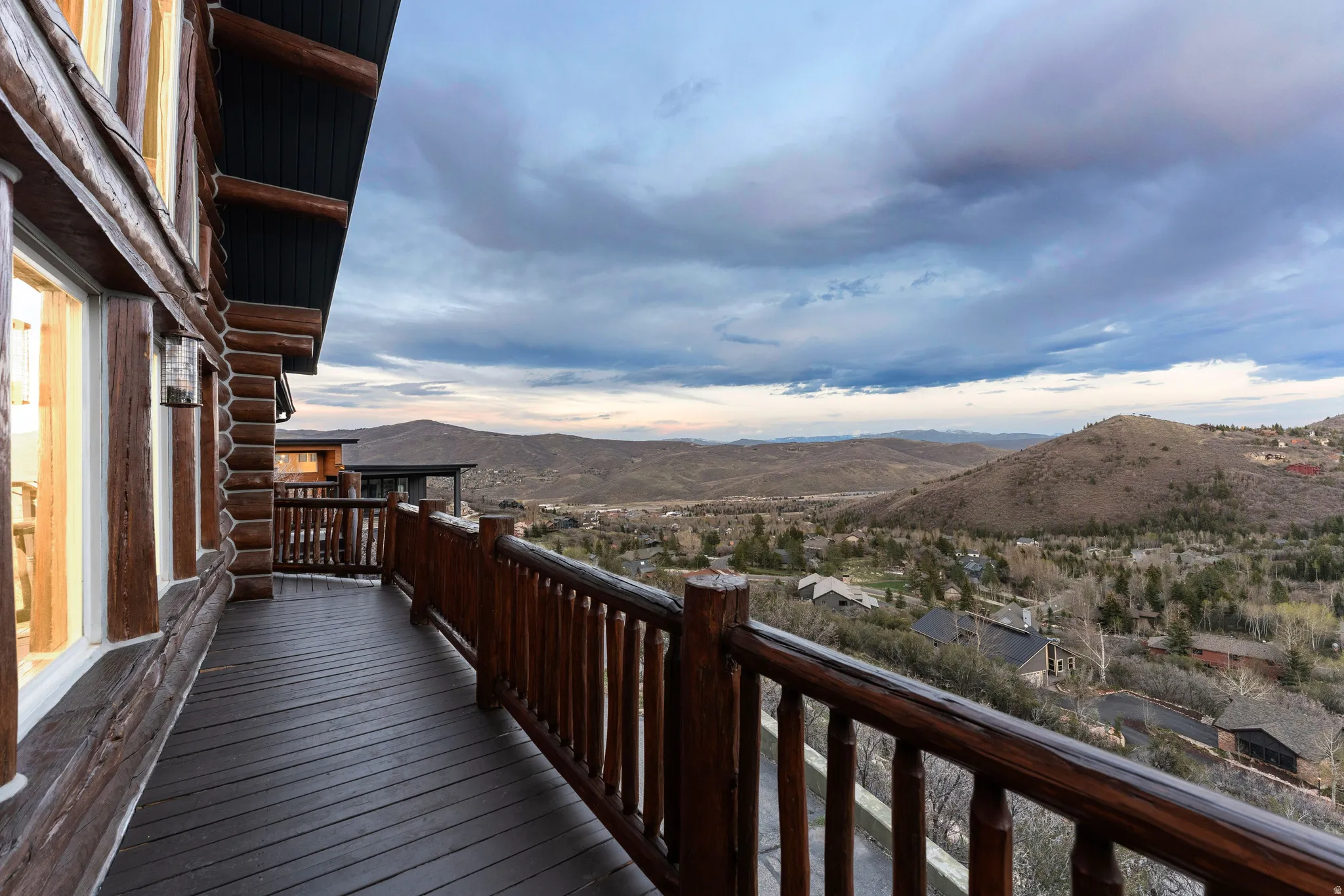 Balcony with a mountain view