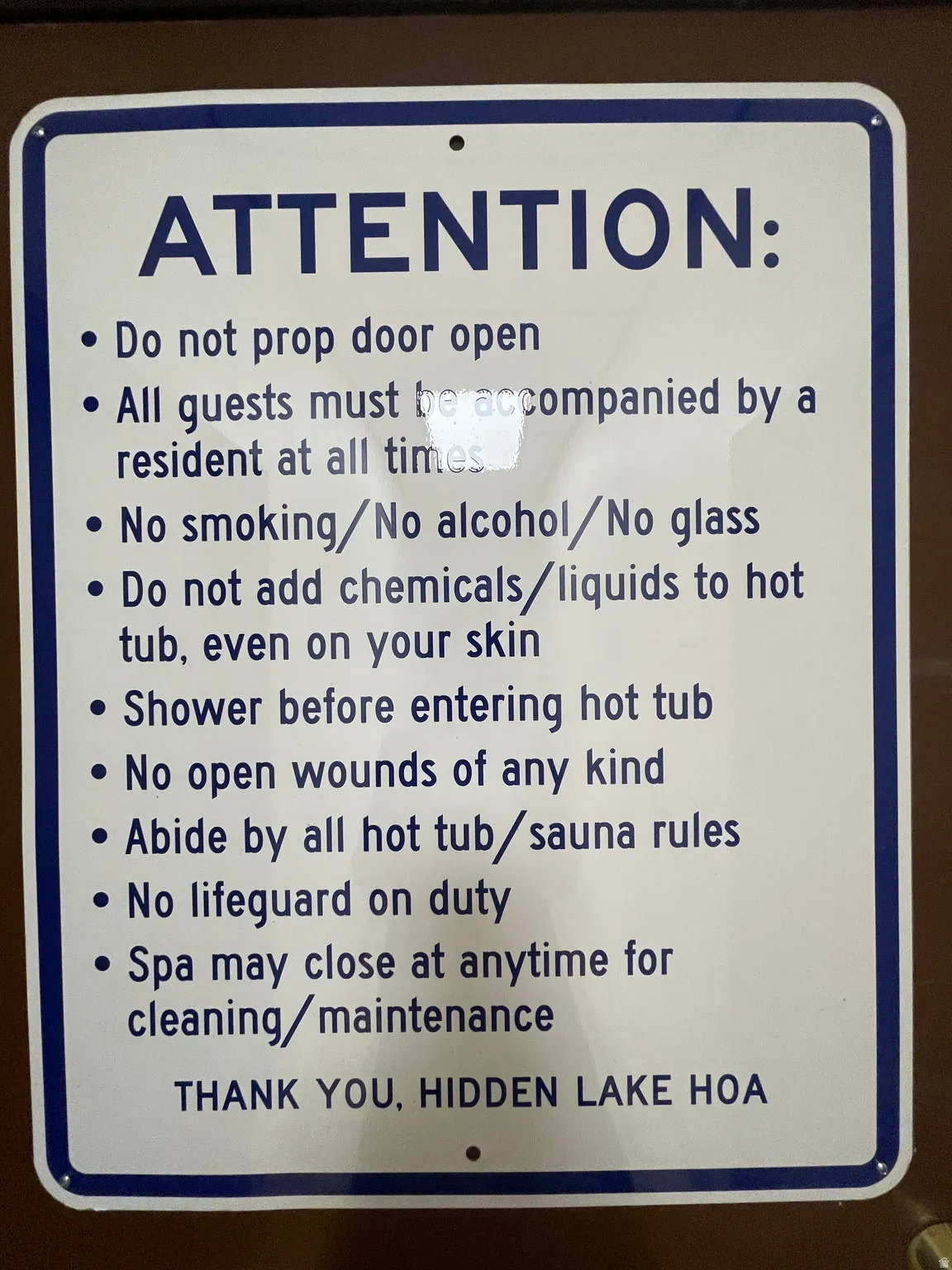 Hot Tub and Sauna Rules