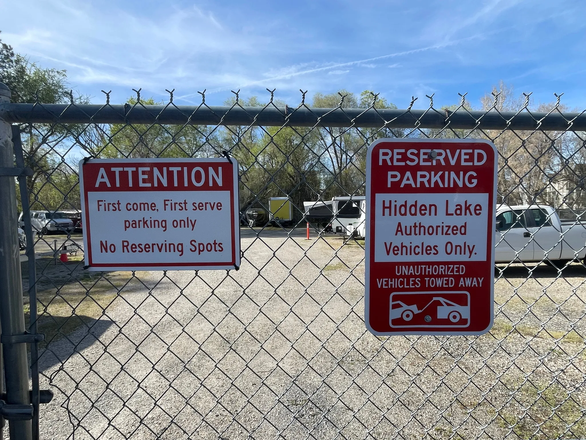 Gated and secure RV Parking lot, available for additional fee