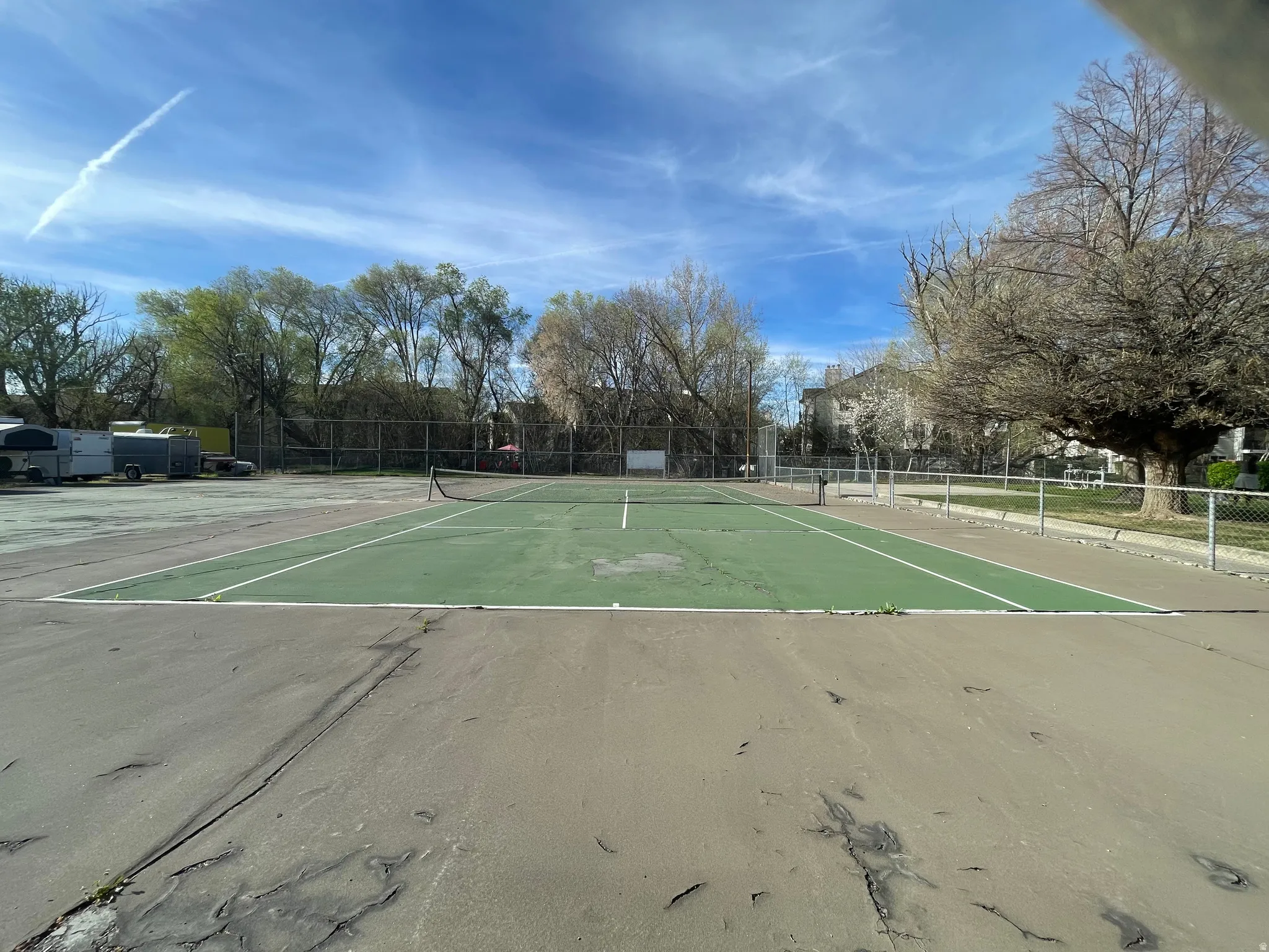 View of community tennis court