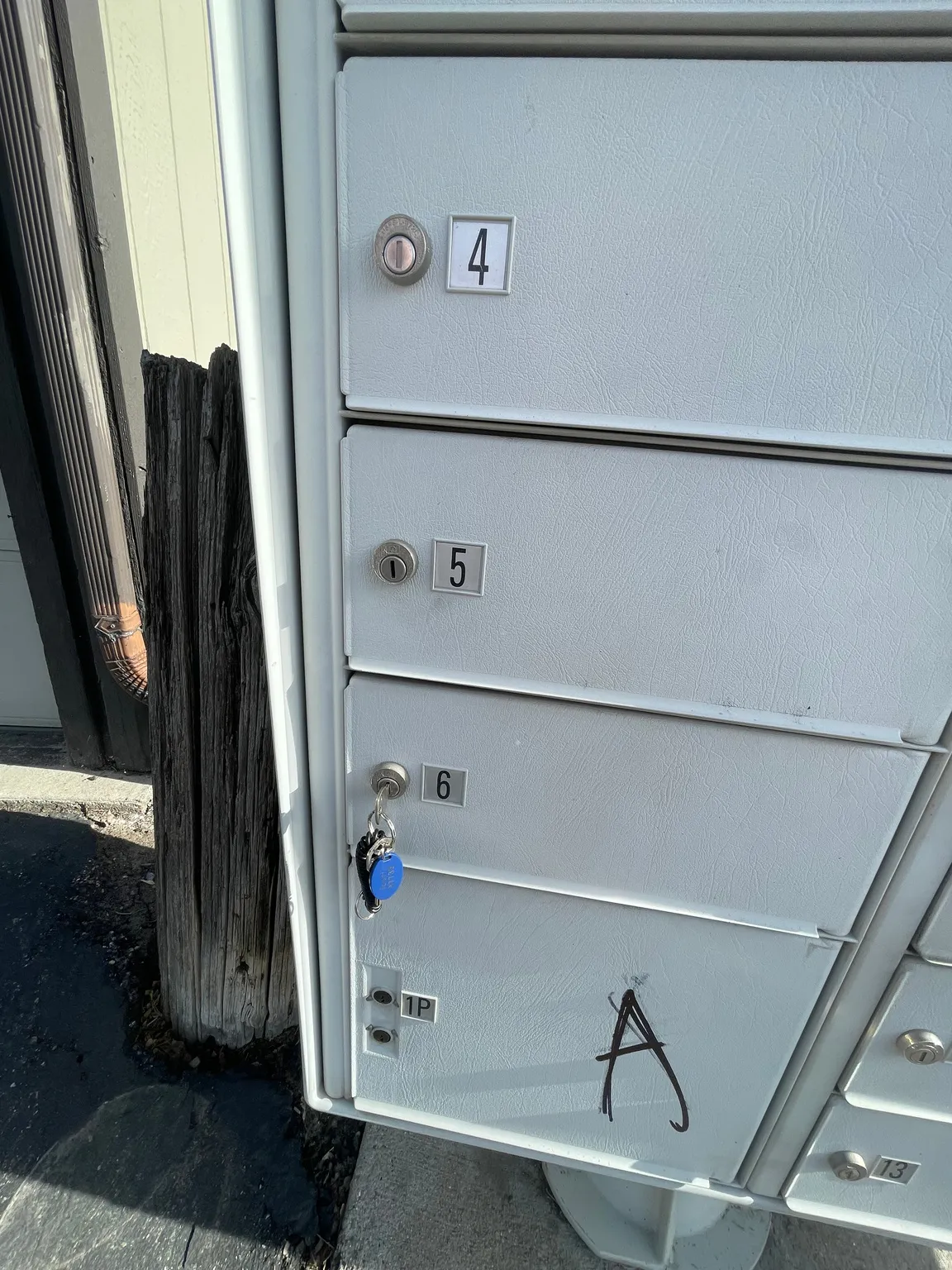 Exterior view of unit mailbox A-6