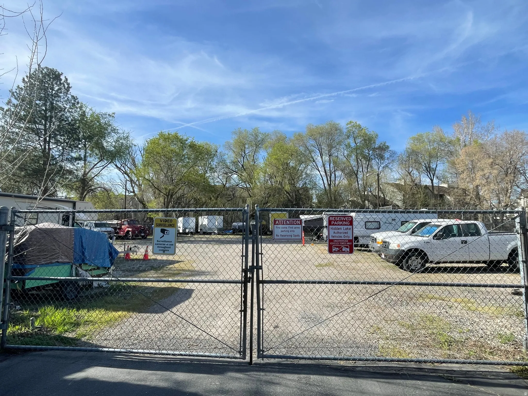 Gated and secure RV Parking lot, available for additional fee