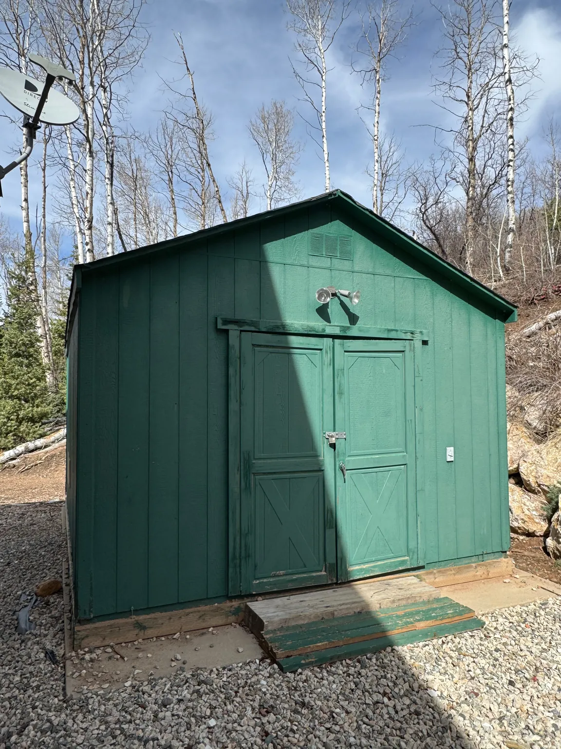 Front of shed