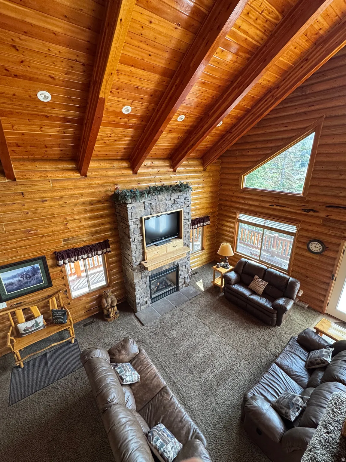 Looking down from loft