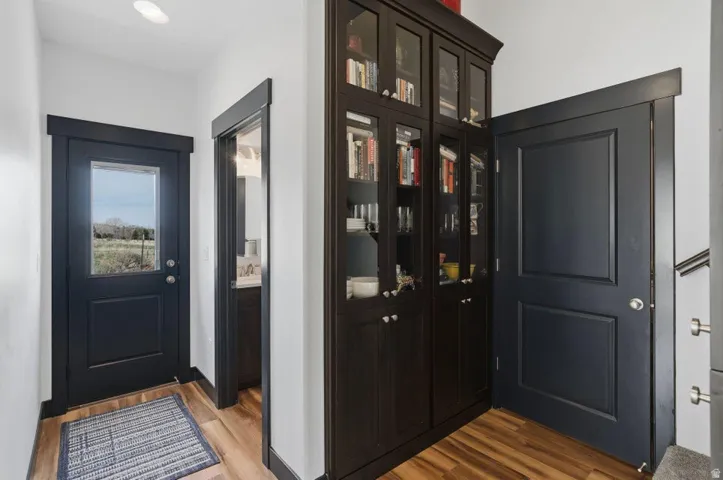 Foyer entrance featuring light wood-style flooring
