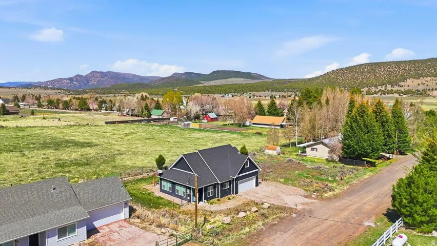 Drone / aerial view of a mountain backdrop