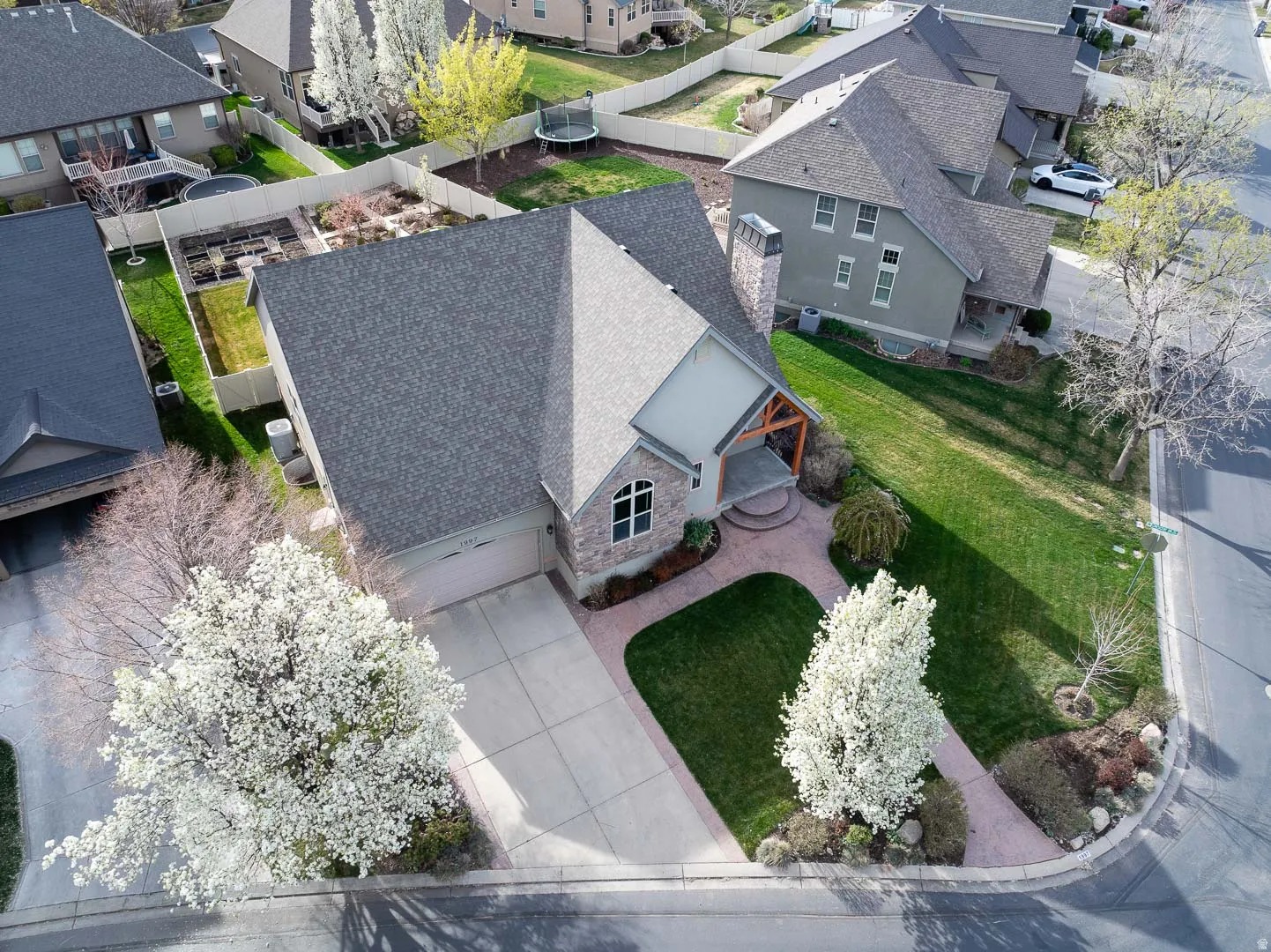 Aerial view of residential area
