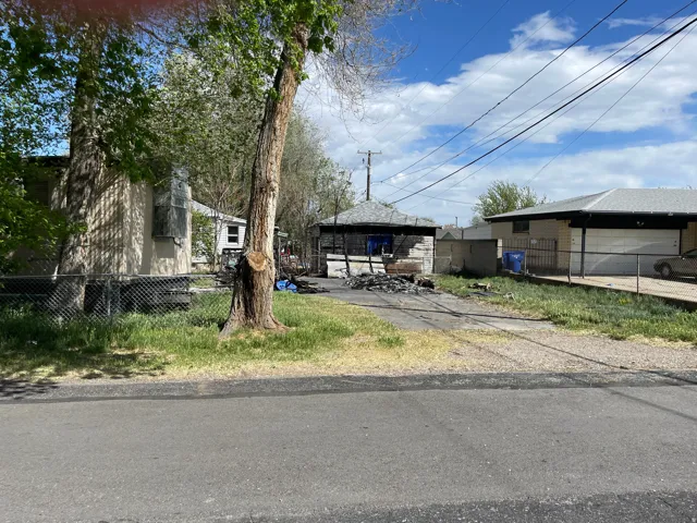 View of front of home with a fenced front yard