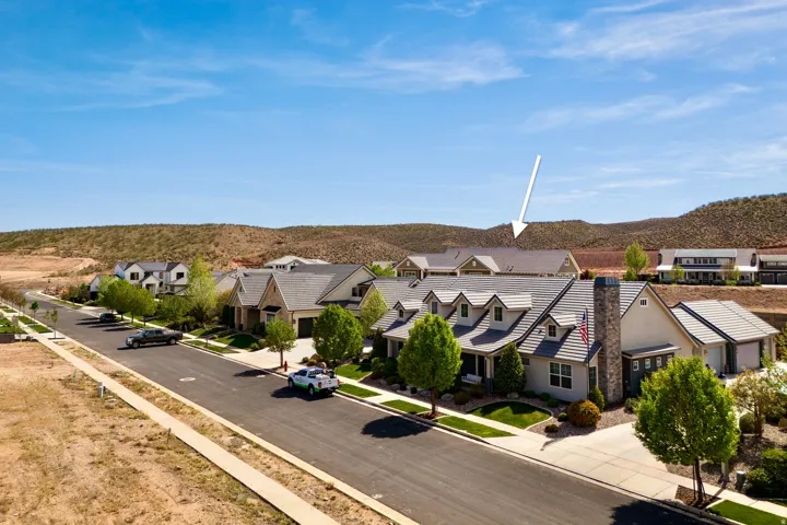 Aerial view of residential area