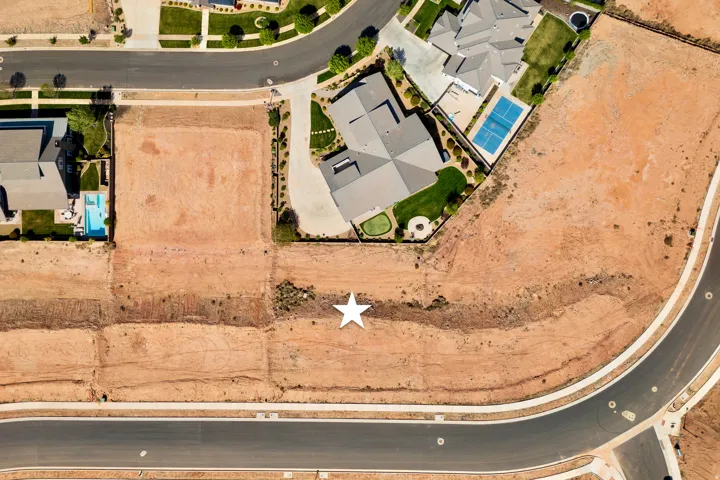 Aerial perspective of suburban area