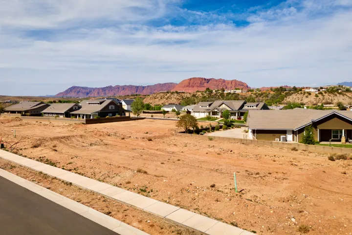 View of mountain background with nearby suburban area