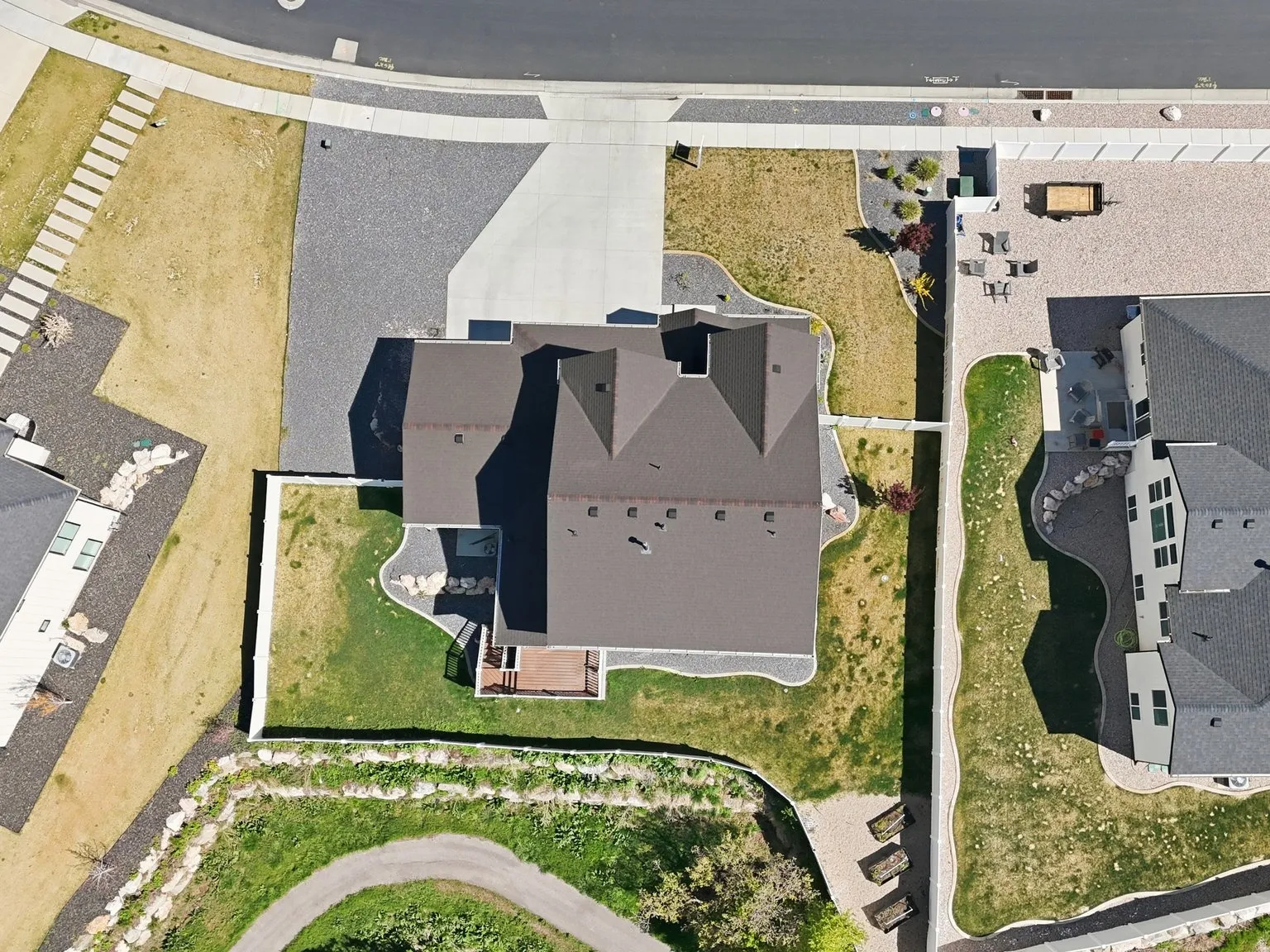 Aerial view of residential area