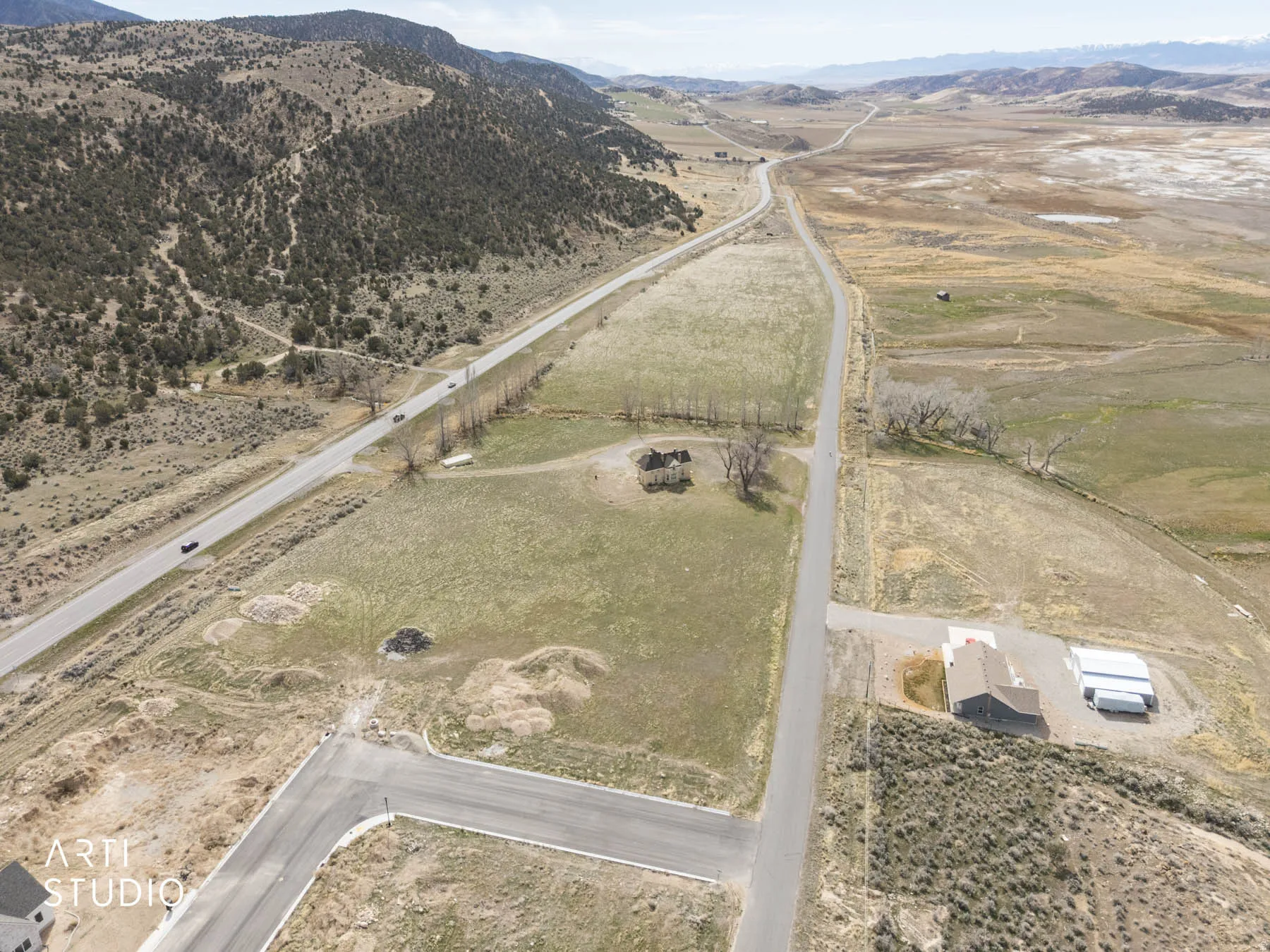 Aerial view of property's location from the north