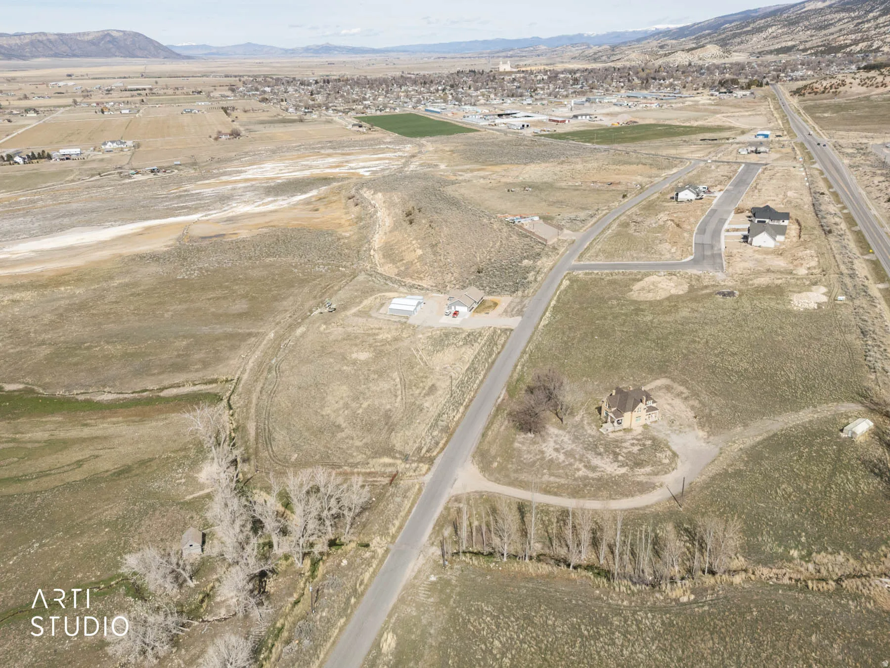 Aerial view of the north part of the property.