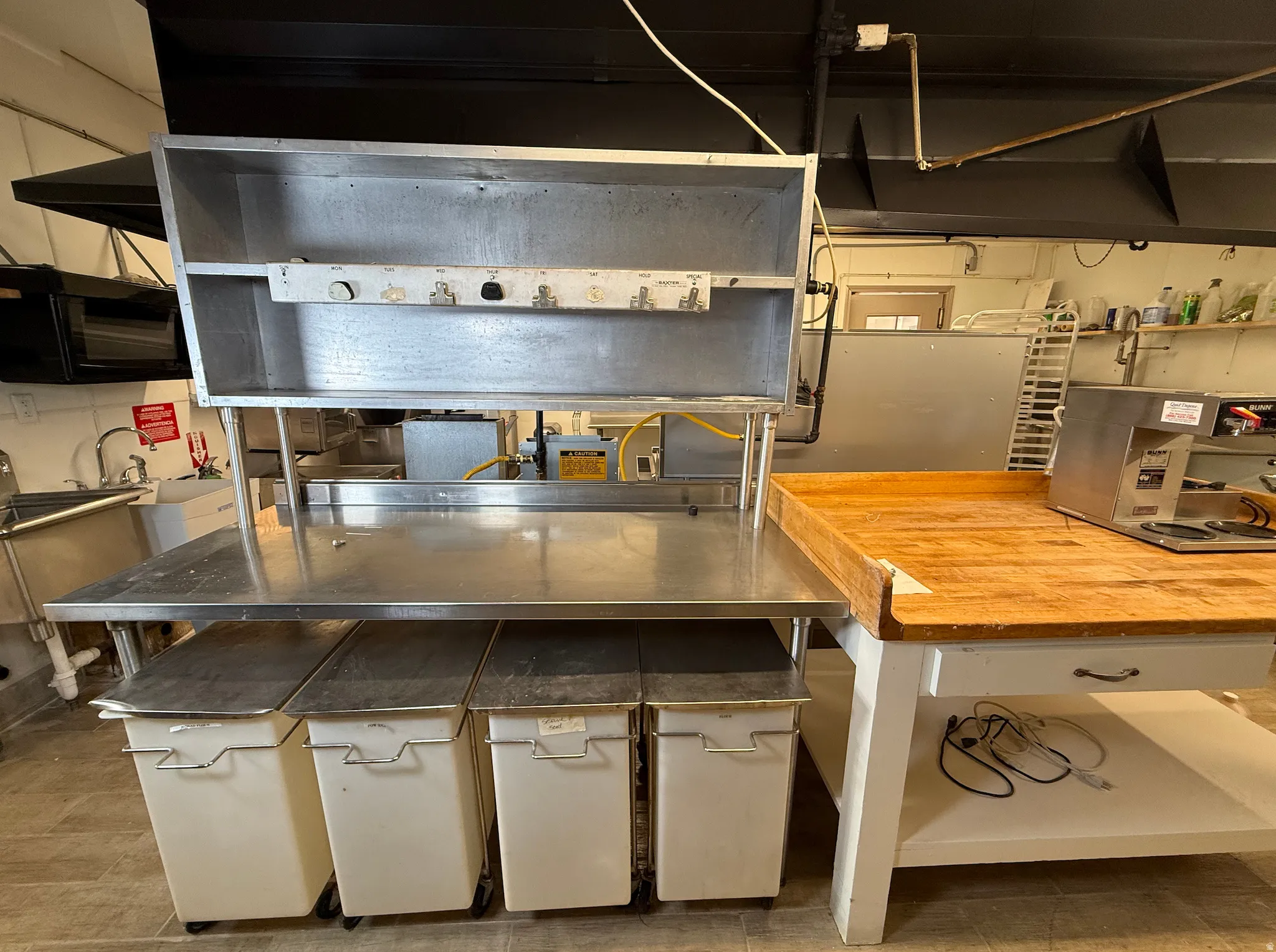 Kitchen with wooden counters
