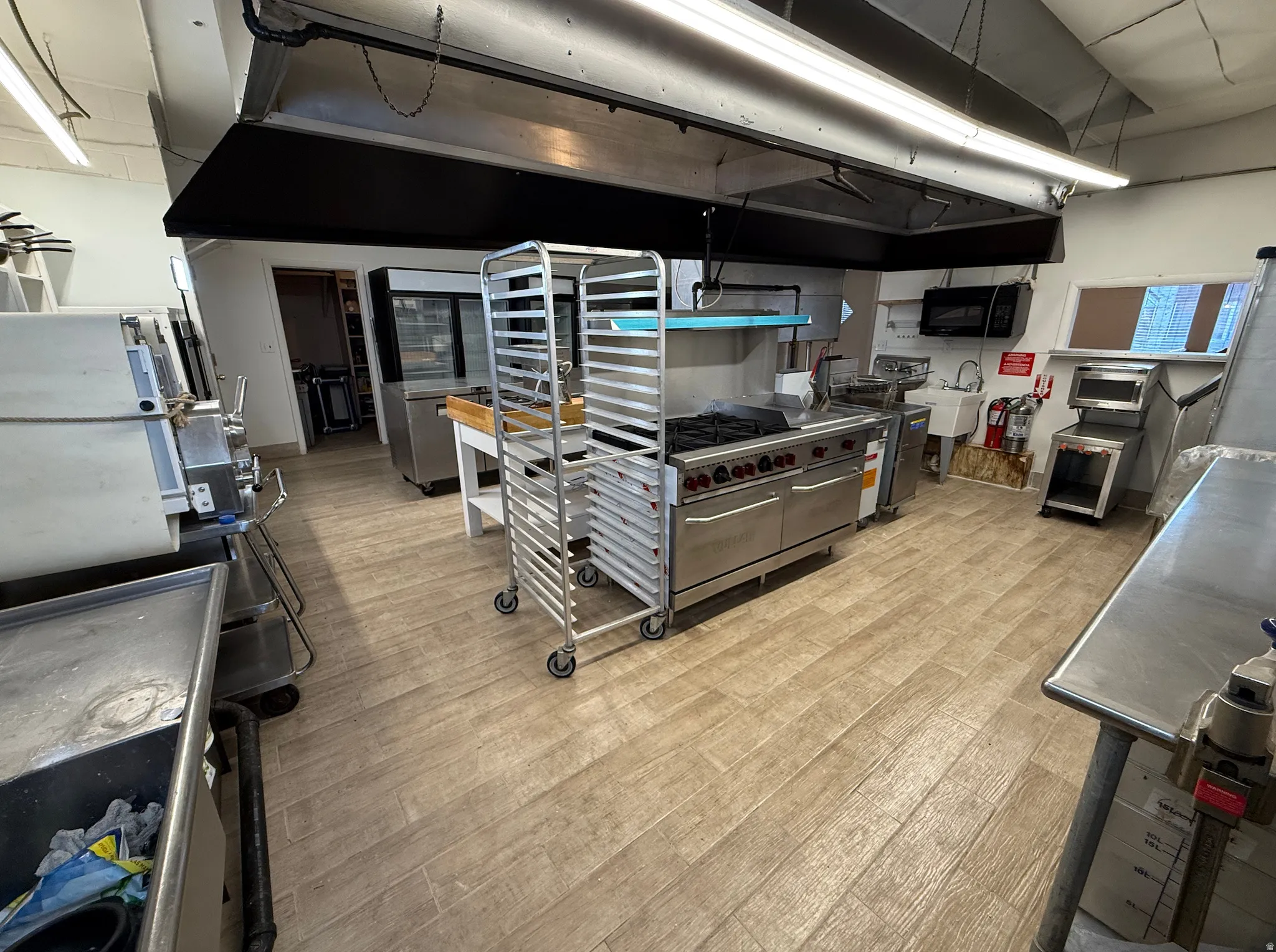 Kitchen with stainless steel counters and stainless steel appliances