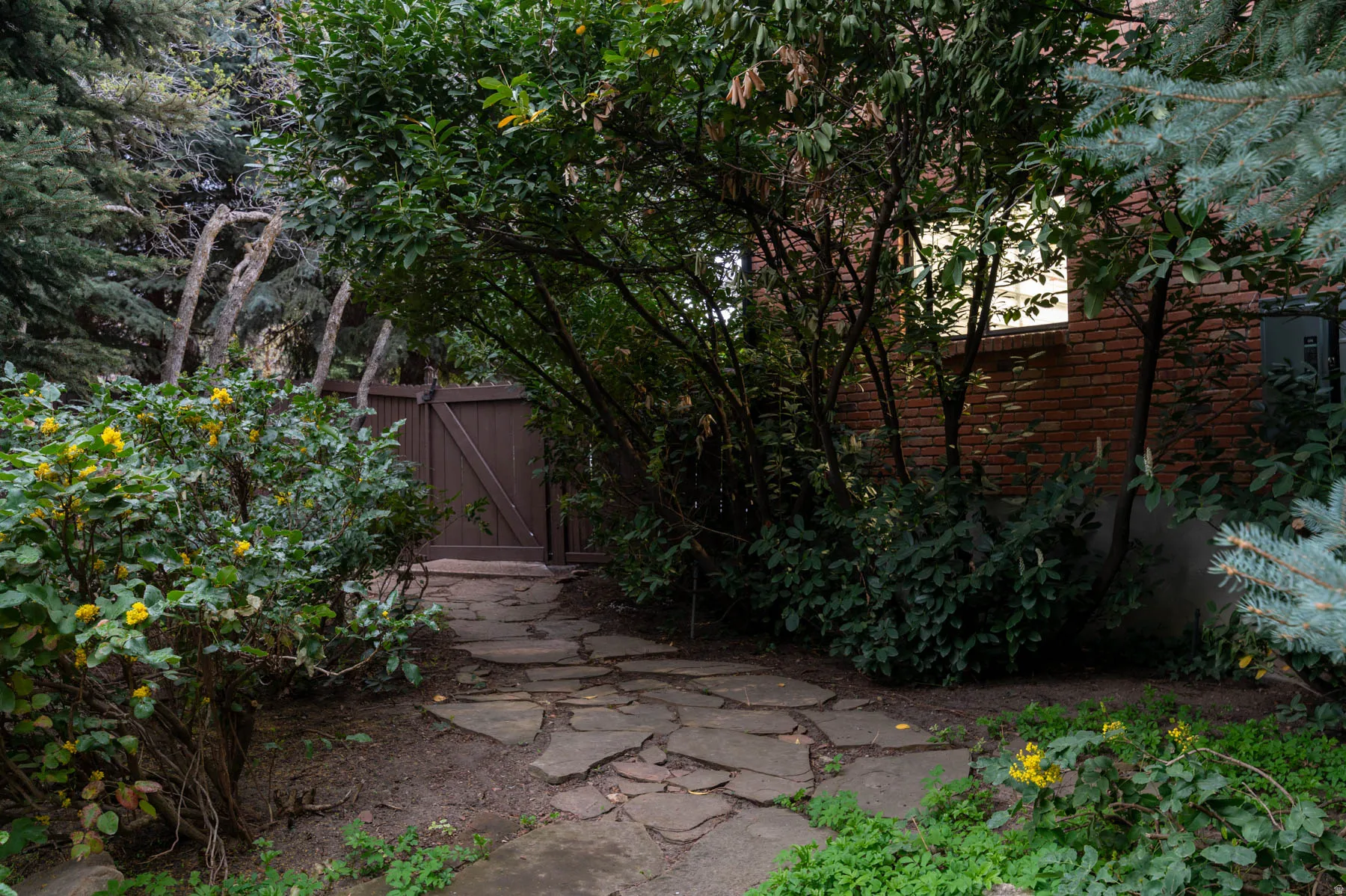 View of yard with a gate