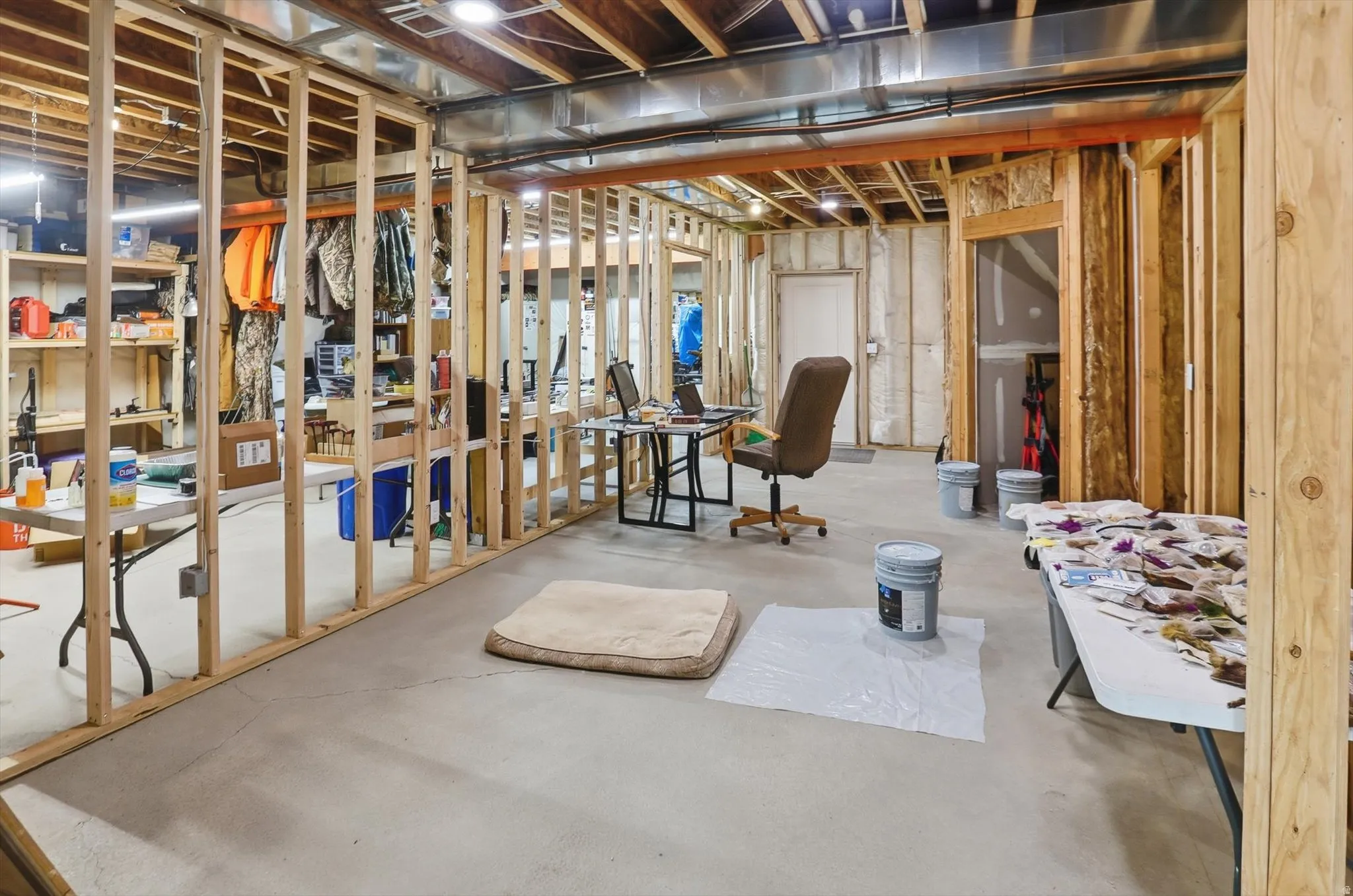 View of unfinished basement