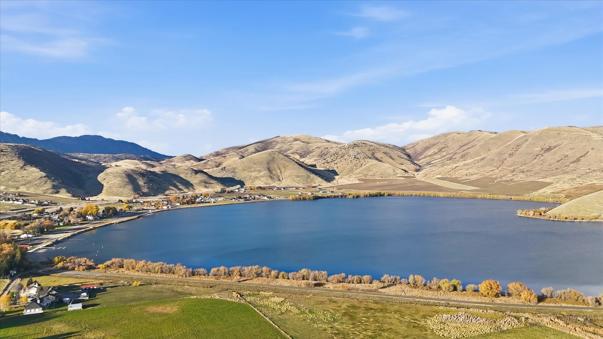 Water view with a mountainous background