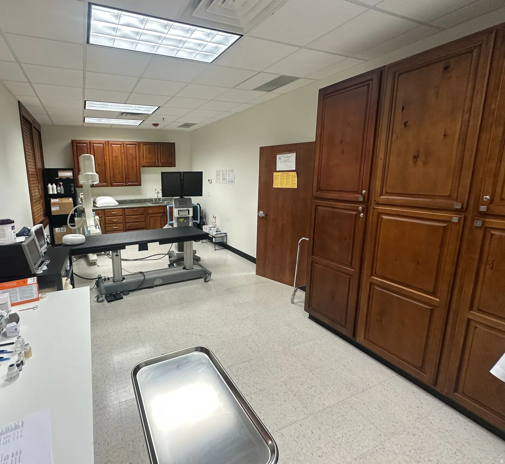 Office with a drop ceiling