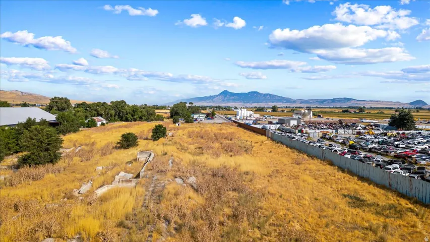 Drone / aerial view of a mountainous background