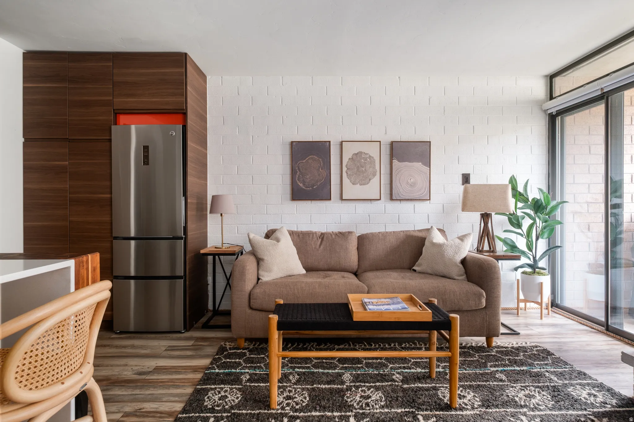 Living area featuring wood finished floors