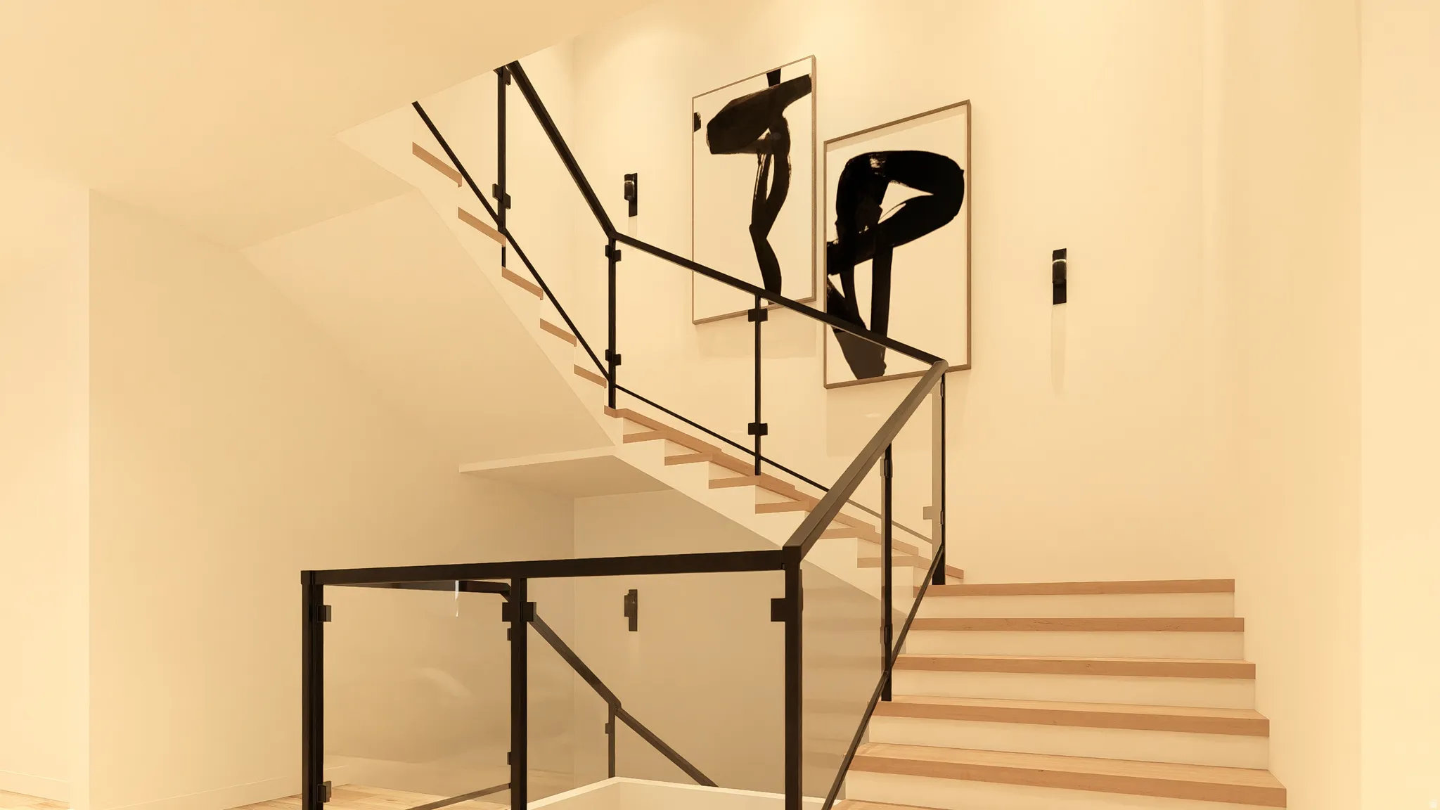 Staircase with baseboards