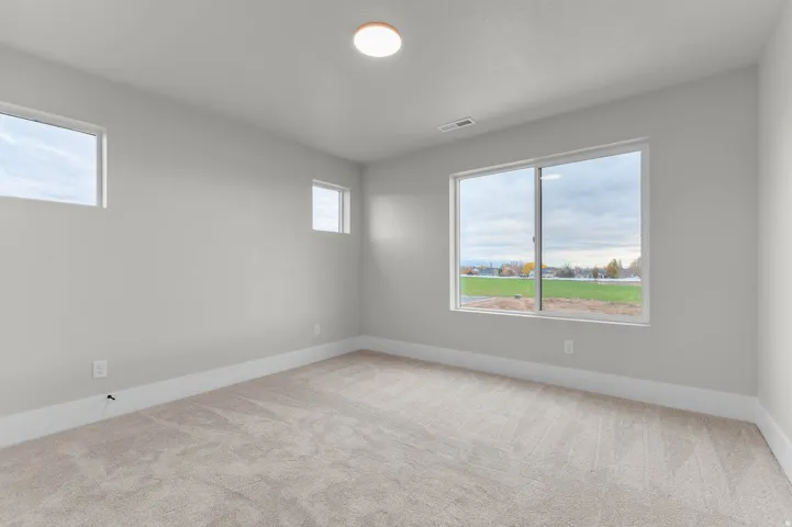 Spare room with light carpet and plenty of natural light
