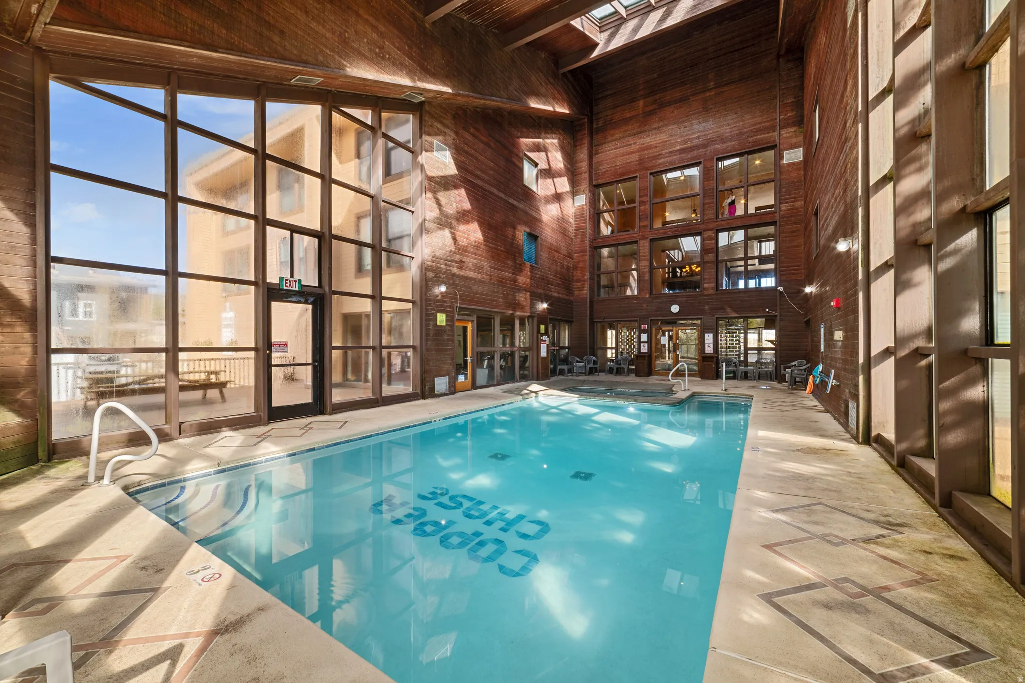 Indoor pool with a skylight