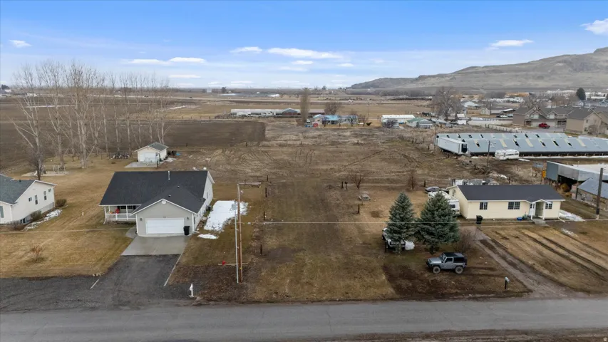 Aerial perspective of suburban area