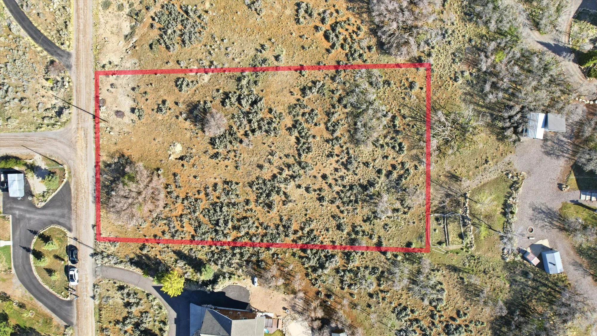 Aerial Property Outline. Illustrating the boundaries of the property