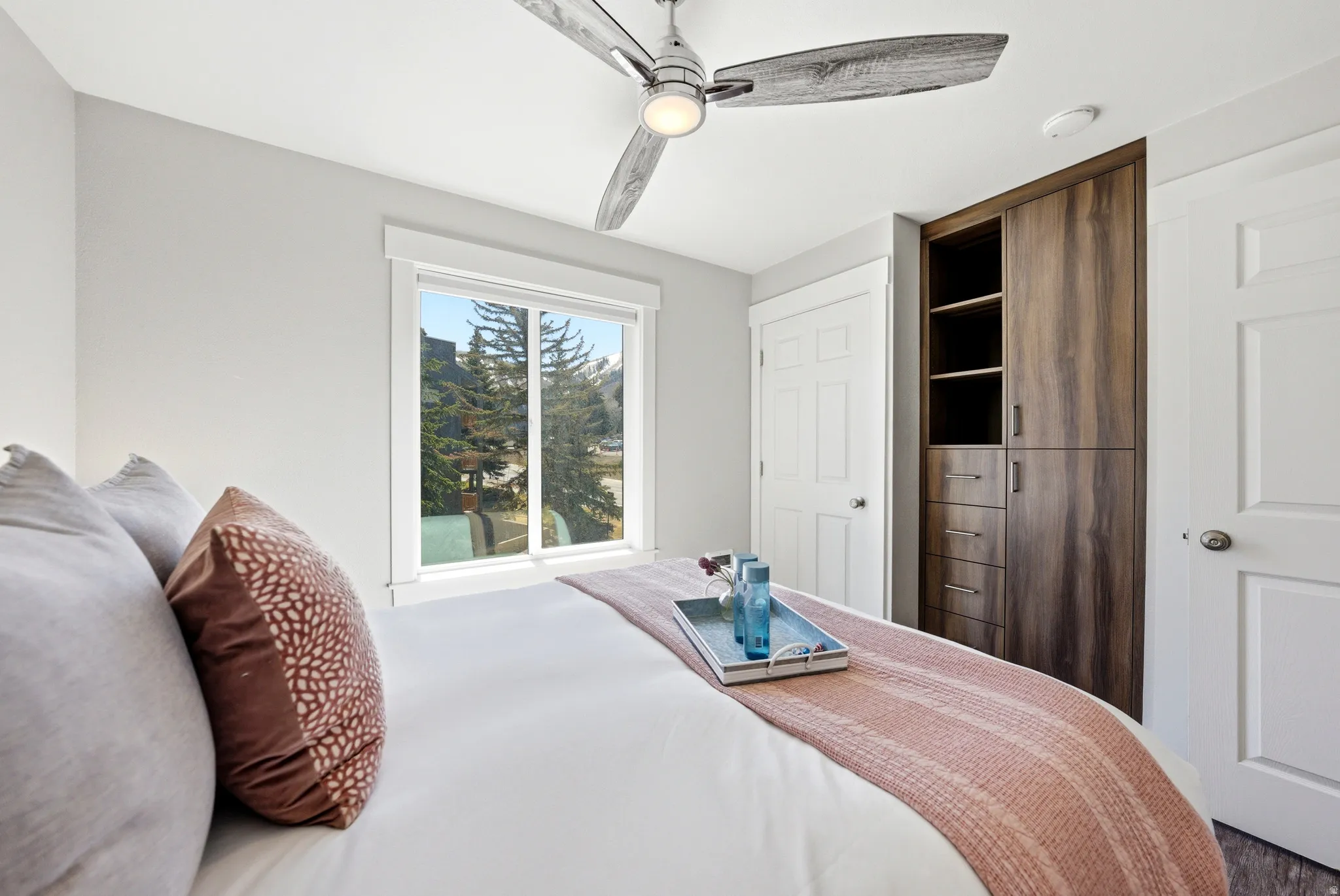 Bedroom with a ceiling fan
