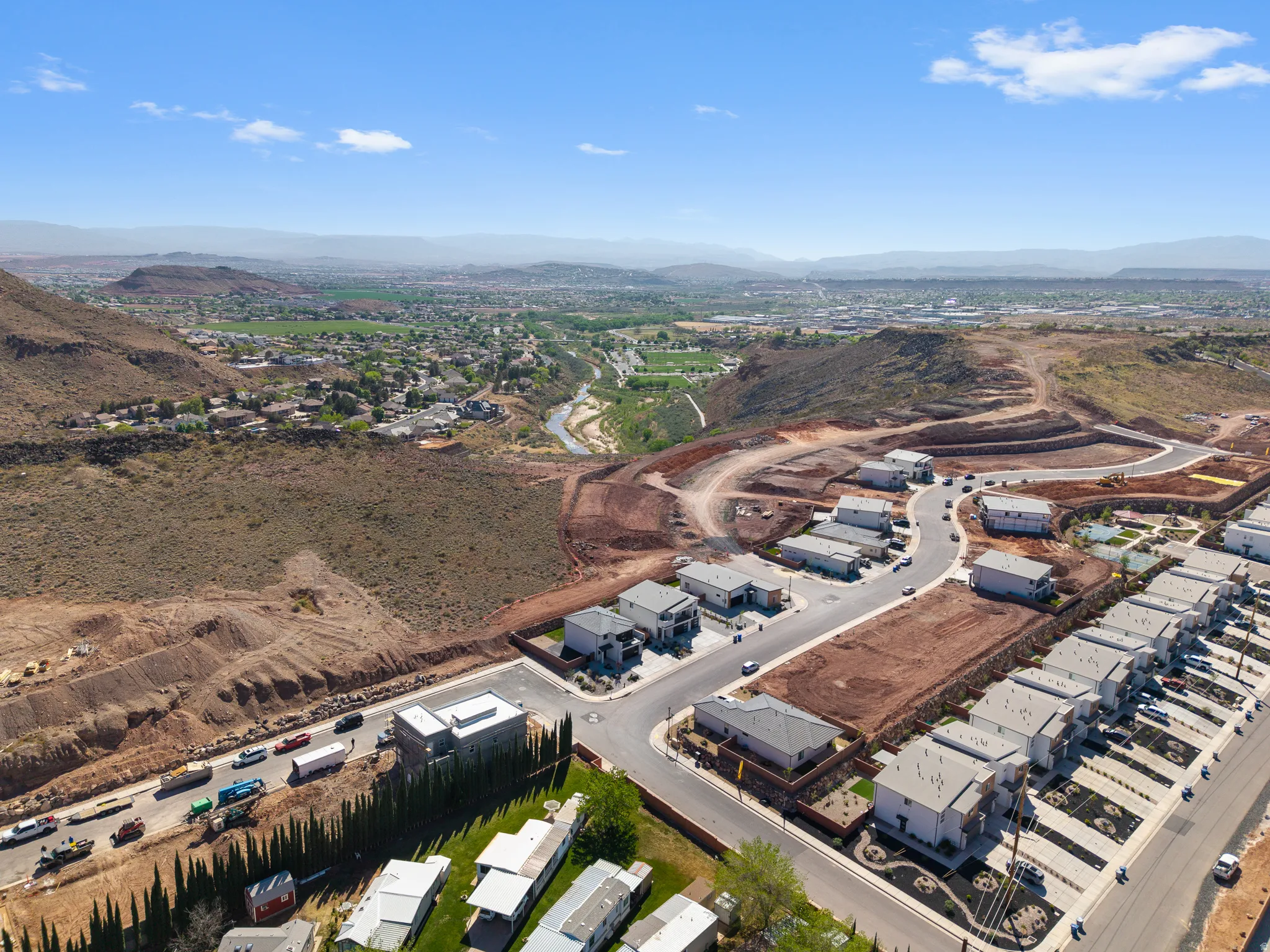 Drone / aerial view of mountains