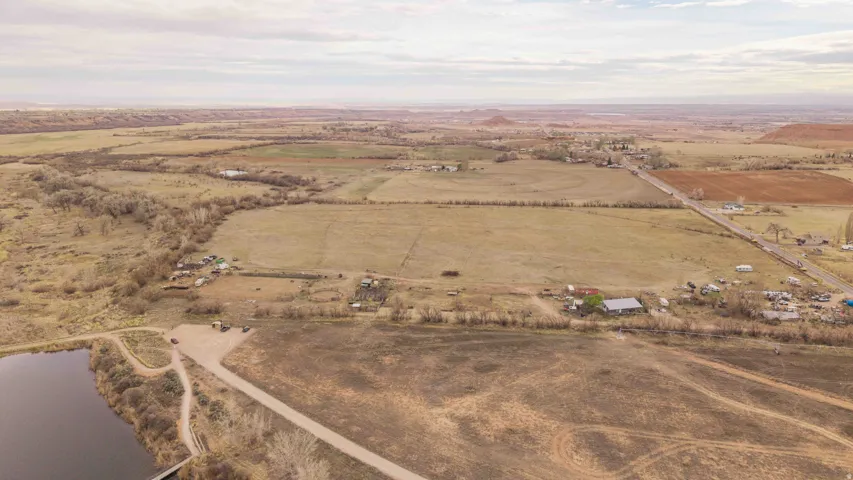 View of property with WMA lake and parking in view.