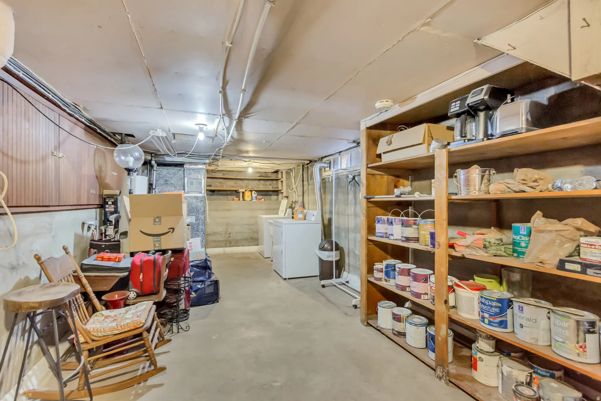 View of unfinished basement